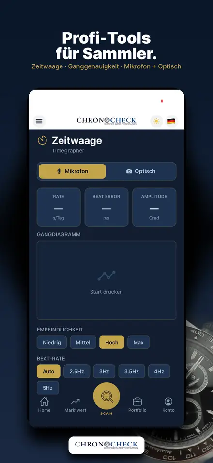 Zeitwaage — Ganggenauigkeit messen